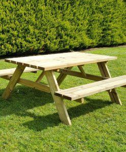 Large Wooden Picnic Table