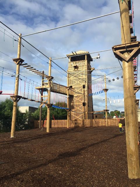 2 Level High Ropes Course / Climbing Tower / Zip Line