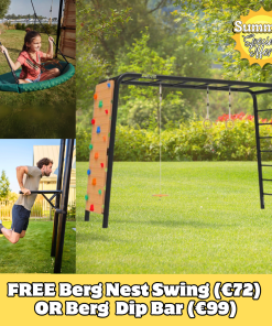 Berg PlayBase Climbing Frame Large LT (Disc Swing + Rings + Climbing Wall)
